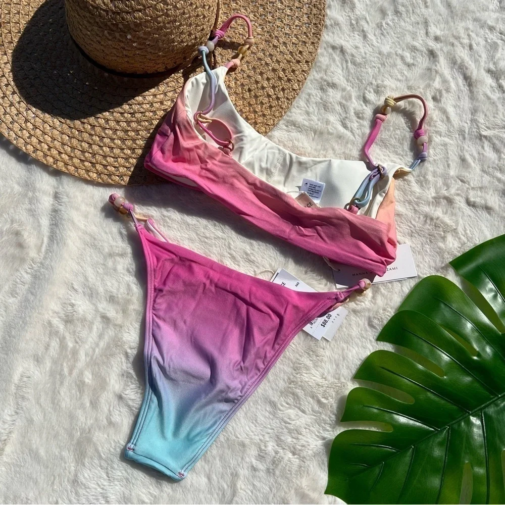 L*Space x Hannah Montazami Luisa Bralette and Devon Bitsy Bottom Bikini Set NWT